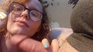 Succing his bwc while his wife is at work, he said she don't put in her throat