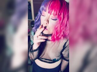 A Beautiful In Pink Princess, Tina Snua, Chain Smokes 2 Cigarettes With Match Light Ups - Smokin' Smoker