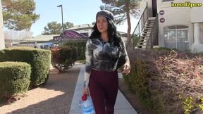 asian milf can t hold her bladder and wets her pants outside