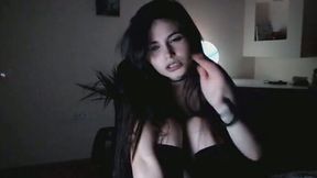 This sexy coed is good at being a tease and she loves showing middle fingers