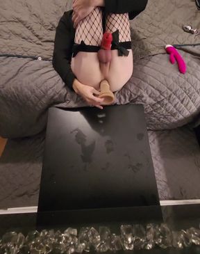 Sexy trap cum in chastity - Part 1 on 2