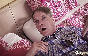 old man takes turn to fuck 2 beautiful  pussies