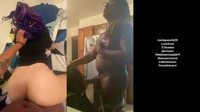 getting fucked on kitchen counter until she cums hard