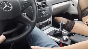 ”Masturbating Bitch Makes Driver's Dick Cum With Her Hands”