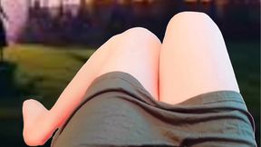 1 Hands-free Cumshot Cute Legs White Thighs Shemale