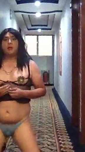 Hotel Hallway Sissy Exhibitionist Whore