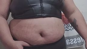 goth girl smoking vape with aviator sunglasses and sexy gothic outfit