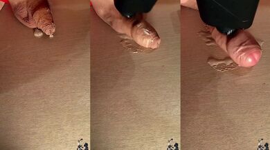 Big thick cock gets vibrated into squirting orgasm