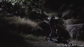 Cock hungry Casey Everett banged bareback after outdoor BJ