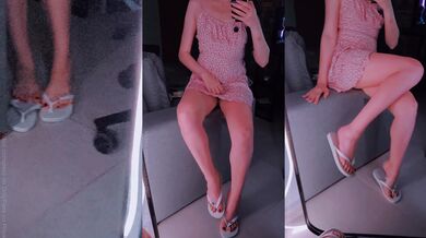 Little feet ride the Havaianas up my cock egirl latina teen feet fetish