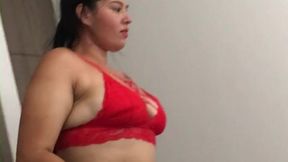 My friend sends me a hot video in lingerie