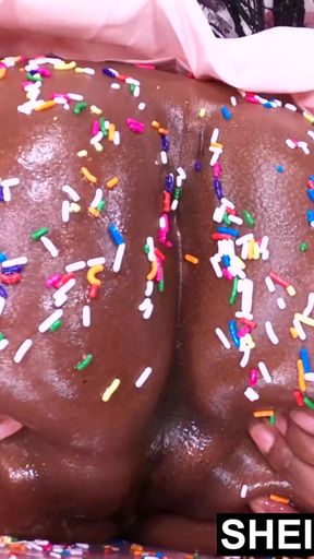 Memorable moment from &quot;Winking My Filthy Ass Bubble Butt, Shaved Pussy, And Tight Anus Closeup After Sprinkling Sweets&quot;