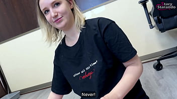 Blonde babe dominates loser with pussy and ass worship