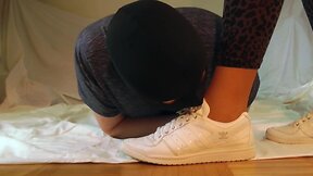 The Slave`s Delight: Taking off the Sneakers and Enjoying the Warm Nylon Feet