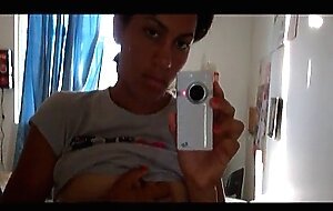 Gypsy flaunts bigtits infront of bathroom mirror