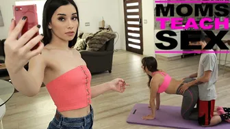 Aria Lee exposes Lexi and Juan in yoga fuck session with deepthroat cumshot