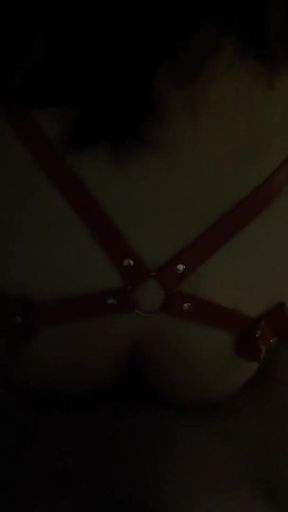 Passionate Doggy Sex Against Hotel Window, Leather Cosplay