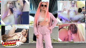 German Scout - Pink-Haired Teenie Maria Gail with Saggy Boobs in Rough Ass&#x1F351; Sex Casting