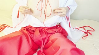 Pure Shrine Maiden♡ Nipple Masturbation &amp; Screaming Orgasm ♡