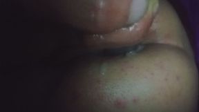 Deep Anal Finger Stretching and Clear Dildo Play