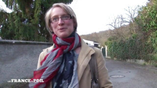 Mature busty slut whore in stockings, glasses getting anally fucked