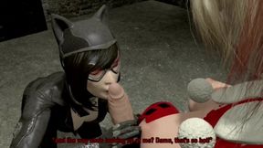 Catwoman ties Harley Quinn to chair teased then denied her cum