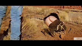 Submissive babe gets an asshole whipping before getting butt fucked on pee-covered ground -- a hard &mdash;  genuine domination adventure out in nature (Rebel Rhyder)