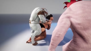 Girl in lingerie gets fucked by 4 Orcs 3D