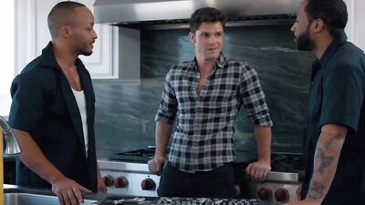 Devin Franco gets his holes filled with two cocks in hot 3some