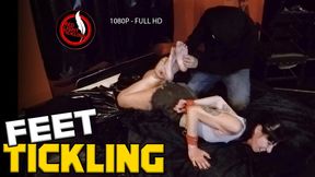 Tickling Endurance: MIA Hogtied and Tickled on the Bed! Extreme Foot Fetish Tickle Domination for Ticklish Sporty Girl, Ponytail Tied Up! Feet and Armpit Tickling with Hands, Hairbrush and Glove | Jeans Shorts and Crop Top | The Pose - 1080P FULL HD
