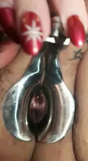 ROMANIAN WIFE CRISTINA CAVARGIC VAGYNAL EXAM WITH SPECULUM CLOSE UP VIEW