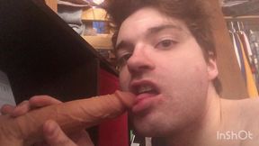 niko springs gags on big thrusting dildo