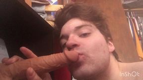 niko springs gags on big thrusting dildo