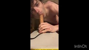 niko springs gags on big thrusting dildo