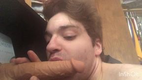 niko springs gags on big thrusting dildo