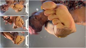 The giant Solesmad spits you out and crushes you on the glass table GIANTS - SPITTING - CRUSH - FOOT HUMILIATION