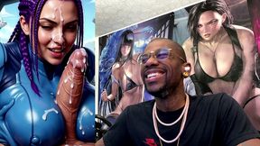 zero suit samus making a long hard gooner cock cum, ai generated