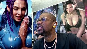 zero suit samus making a long hard gooner cock cum, ai generated