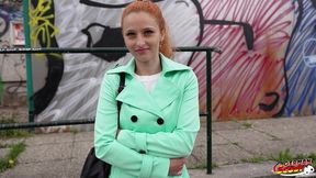 german scout - skinny redhead small tits girl luciana lucy squirt at pick up casting