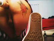 PInk Haired TS Lexxie Valentine Taking it From Her Toy