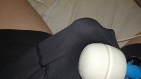 Hitachi wand vibrating my dick