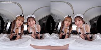 Demon Maid's Sinful VR Blowjob with Jun Suehiro & Rika Tsubaki