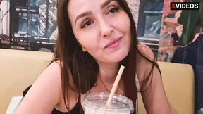 After visiting the mall, the stepmother gave a blowjob to the young stepson right in the car.