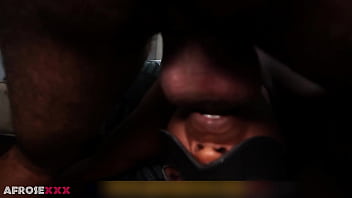 Young African couple hard deepthroat