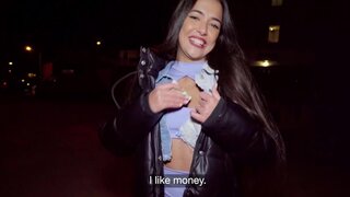 Big booty Spanish girl is eager to worship his boner