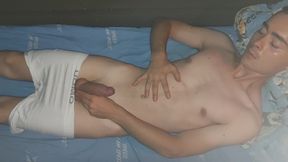 Sensual Masturbation in White Boxers - Onlyfans @the-college-boy