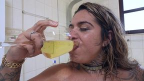 [full wet two hour version] 100% victoria dias destruction with anal fisting triple anal penetration drinking powerful piss streams and eight big cocks eks631