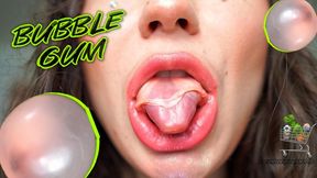 Bratty girl bubble gum load poppind and mess