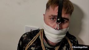Henrique Becker bound and gagged for the first time in several differents gags
