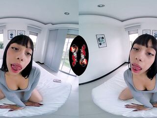 VRLatina - Extremely Cute Latin chick Bangs U In Her Room